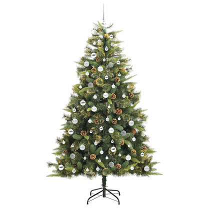 Künstlicher klappbarer Weihnachtsbaum mit Tannenzapfen 210 cm