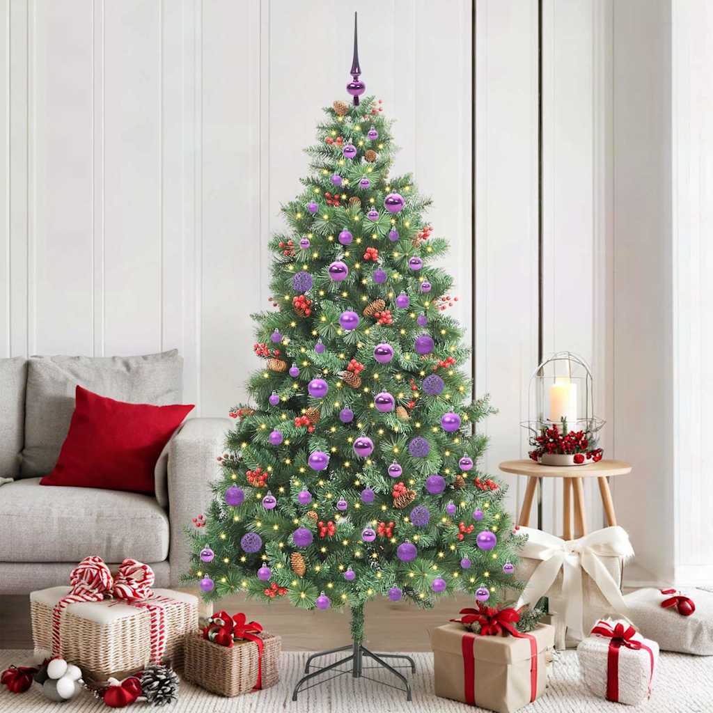 Künstlicher Weihnachtsbaum 300 LEDs Warmes Weiß PVC und Metall