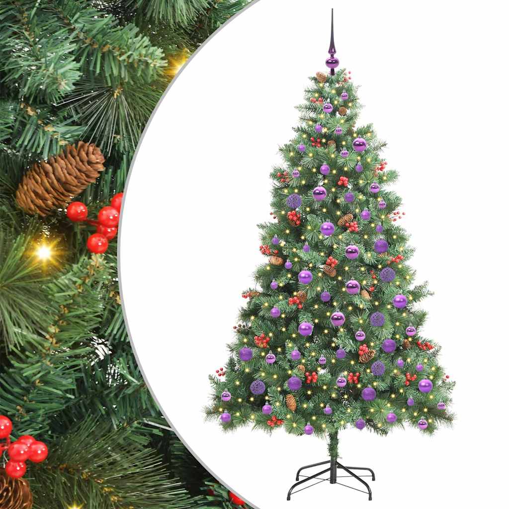 Künstlicher Weihnachtsbaum 300 LEDs Warmes Weiß PVC und Metall