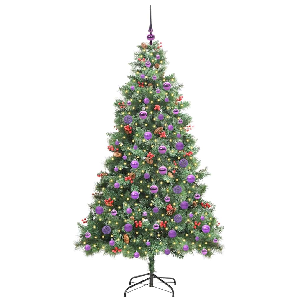 Künstlicher Weihnachtsbaum 300 LEDs Warmes Weiß PVC und Metall