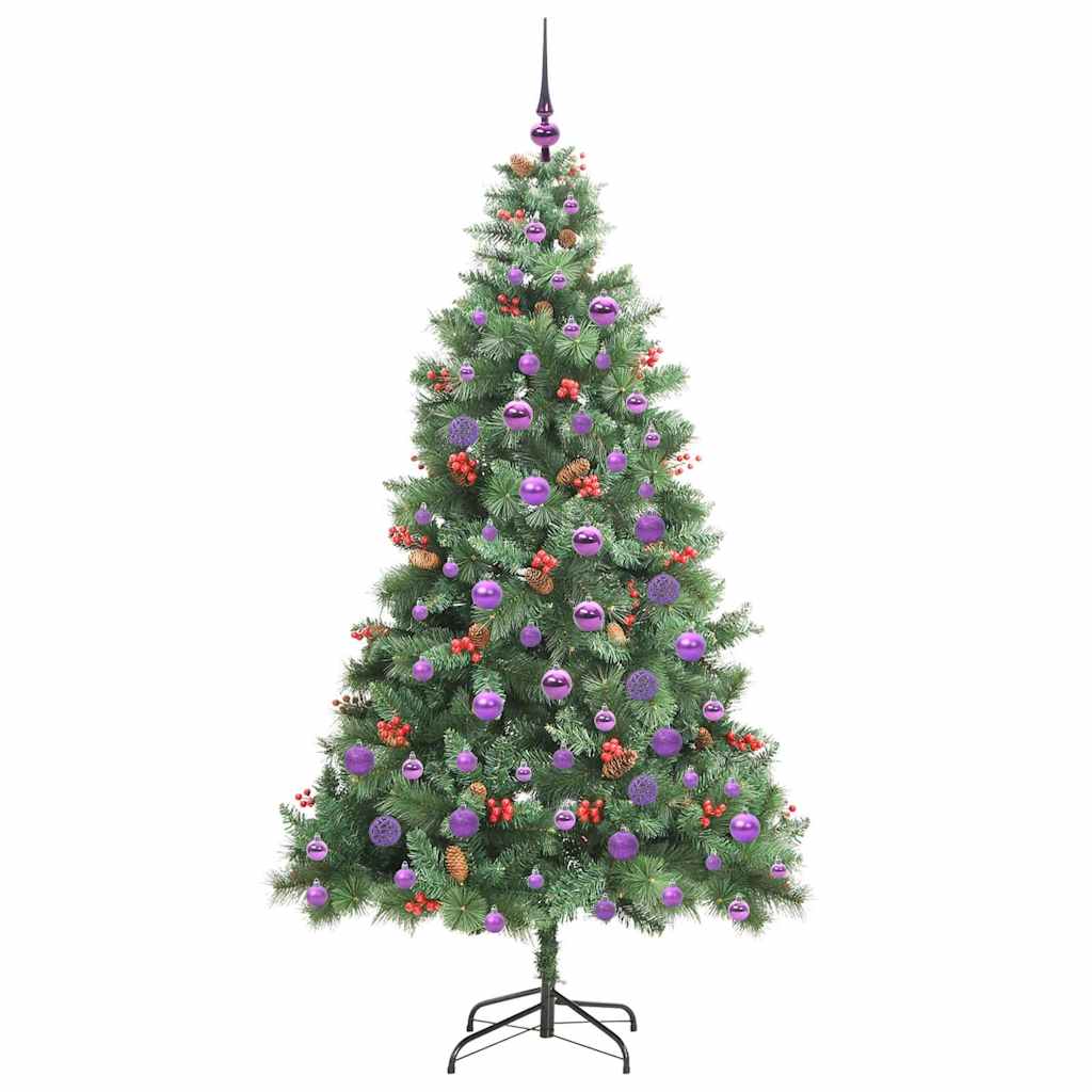Künstlicher Weihnachtsbaum 300 LEDs Warmes Weiß PVC und Metall