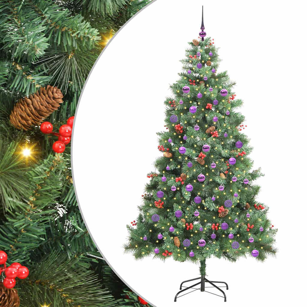 Künstlicher Weihnachtsbaum 300 LEDs Warmes Weiß PVC und Metall