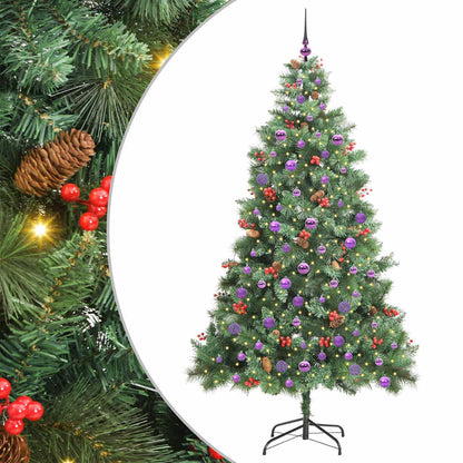 Künstlicher Weihnachtsbaum 300 LEDs Warmes Weiß PVC und Metall