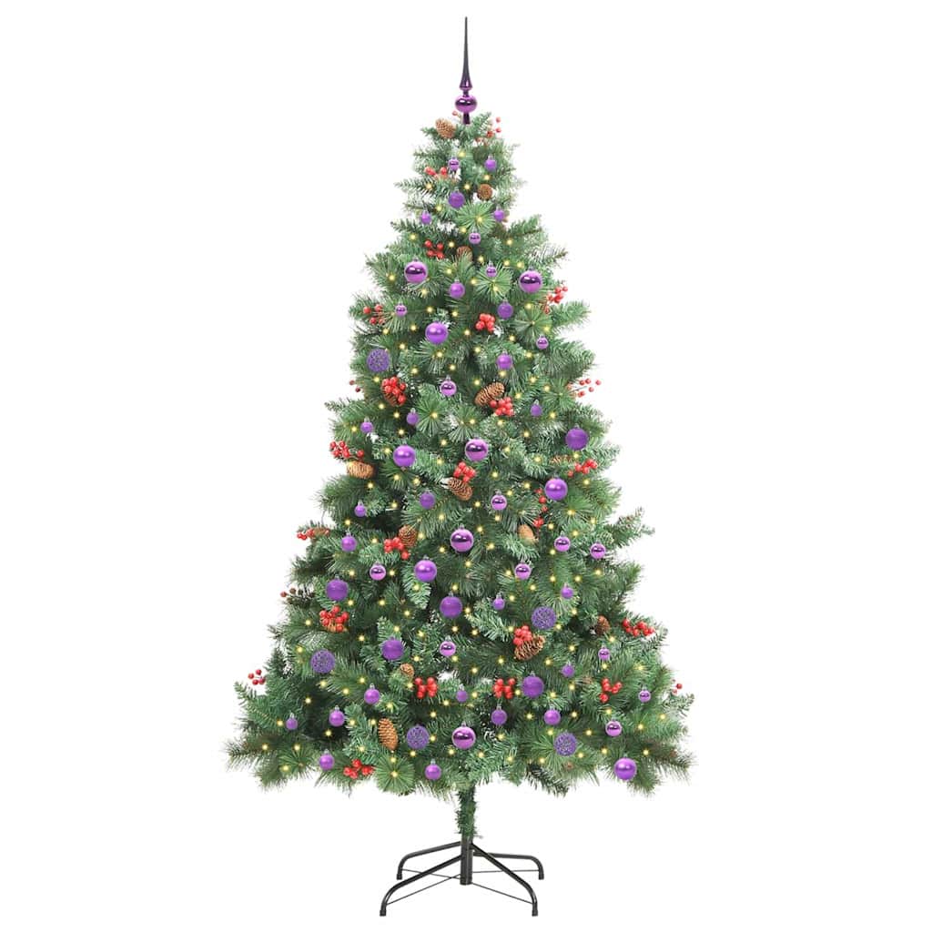 Künstlicher Weihnachtsbaum 300 LEDs Warmes Weiß PVC und Metall