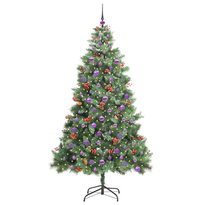 Künstlicher Weihnachtsbaum 300 LEDs Warmes Weiß PVC und Metall