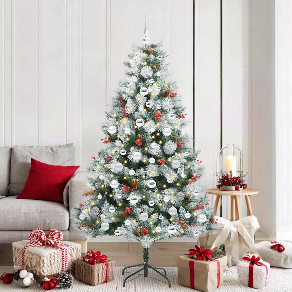 Künstlicher Weihnachtsbaum Grün und Weiß 180 cm