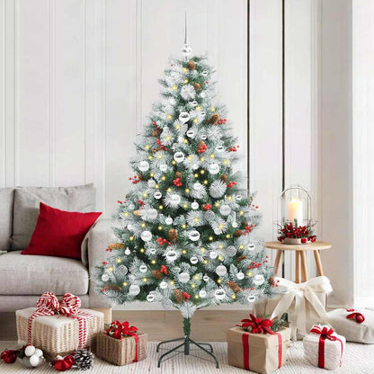 Künstlicher Weihnachtsbaum Grün und Weiß 180 cm