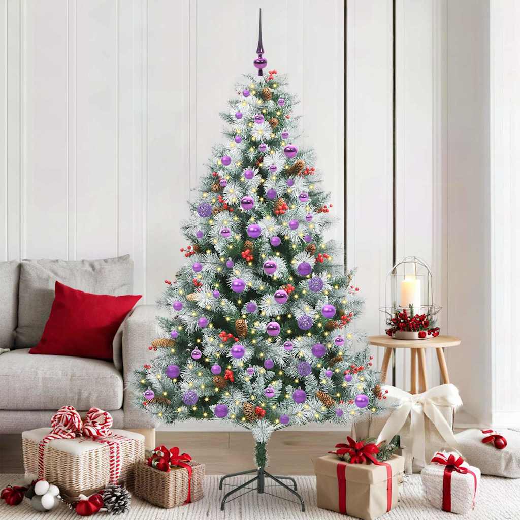 Künstlicher Weihnachtsbaum Grün und Weiß 180 cm