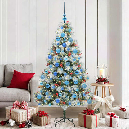 Künstlicher Weihnachtsbaum Grün und Weiß 180 cm