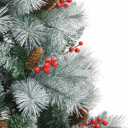 Künstlicher Weihnachtsbaum Grün und Weiß 210 cm