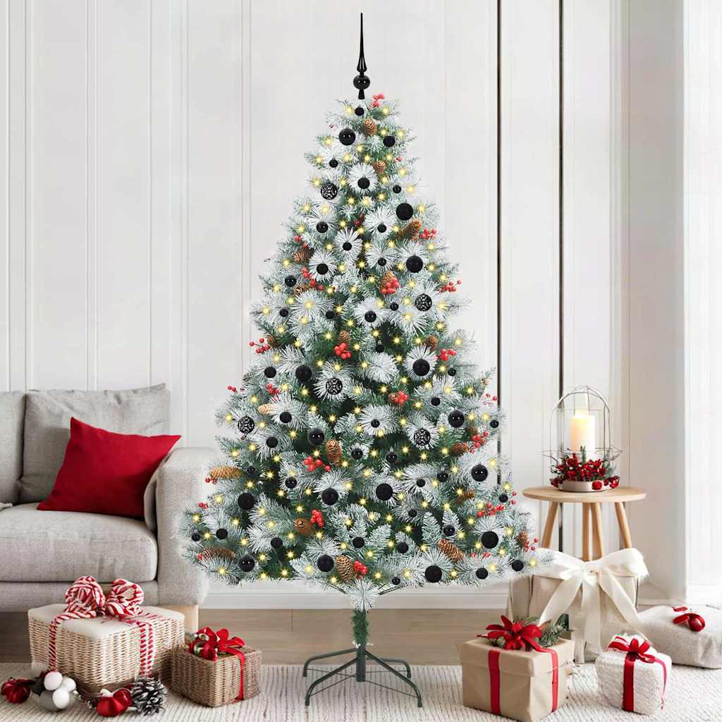 Künstlicher Weihnachtsbaum Grün und Weiß 210 cm