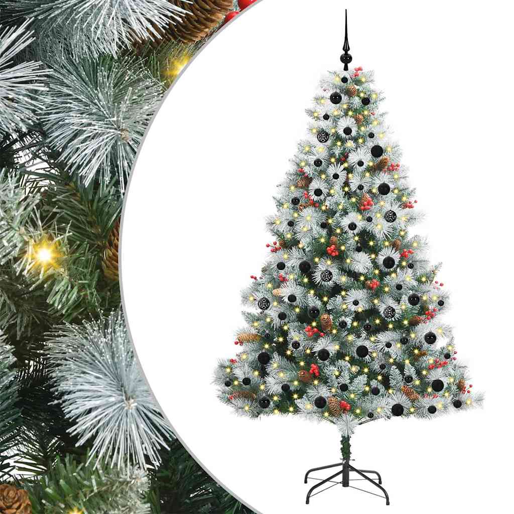 Künstlicher Weihnachtsbaum Grün und Weiß 210 cm