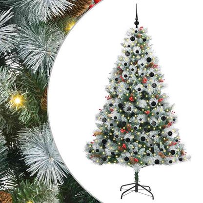 Künstlicher Weihnachtsbaum Grün und Weiß 210 cm