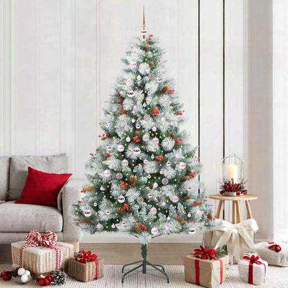 Künstlicher Weihnachtsbaum Grün und Weiß 210 cm