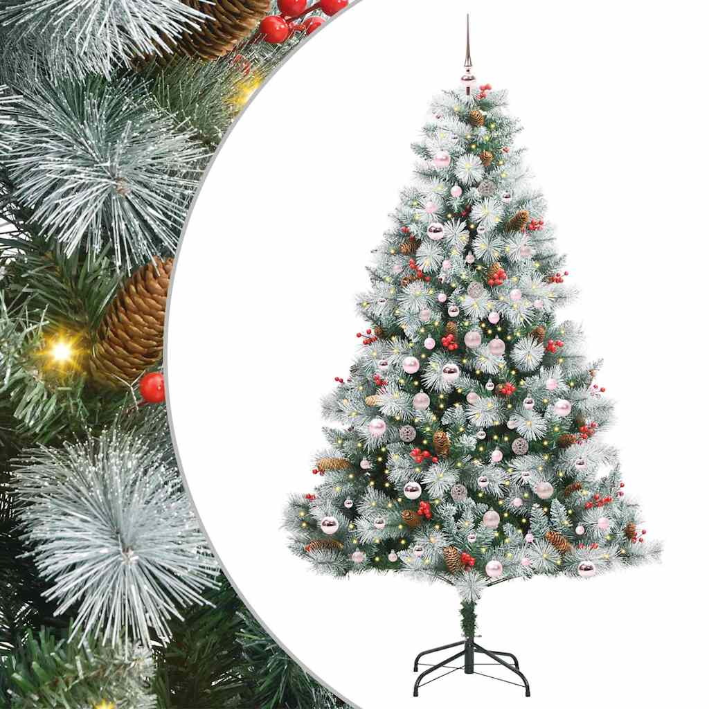Künstlicher Weihnachtsbaum Grün und Weiß 210 cm