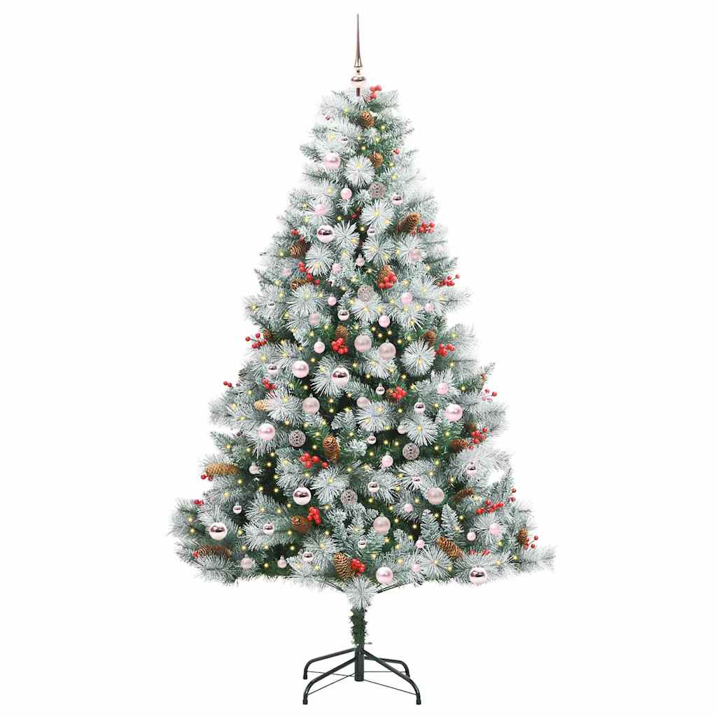 Künstlicher Weihnachtsbaum Grün und Weiß 210 cm