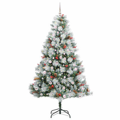 Künstlicher Weihnachtsbaum Grün und Weiß 210 cm