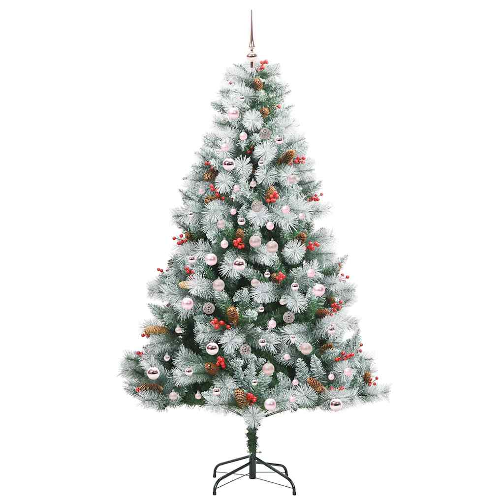 Künstlicher Weihnachtsbaum Grün und Weiß 210 cm