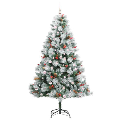 Künstlicher Weihnachtsbaum Grün und Weiß 210 cm