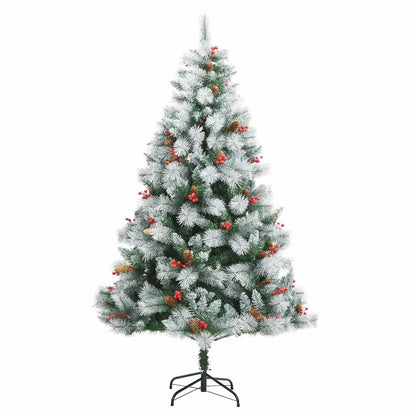 Künstlicher Weihnachtsbaum Grün und Weiß 210 cm