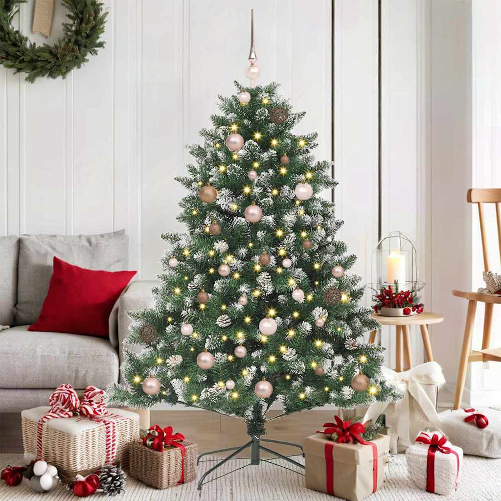 Künstlicher Weihnachtsbaum mit 150 LEDs mit Ständer Grün 150 cm