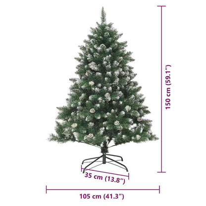 Künstlicher Weihnachtsbaum mit 150 LEDs mit Ständer Grün 150 cm