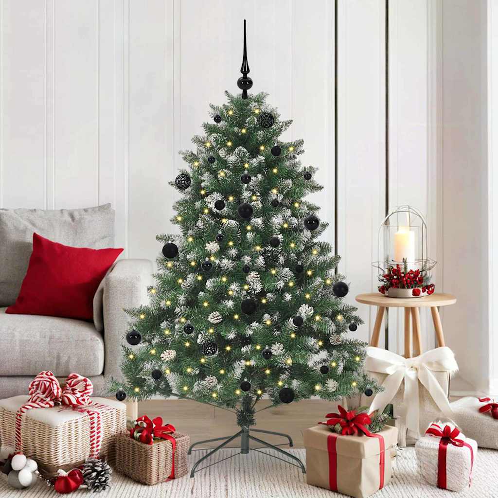 Künstlicher Weihnachtsbaum mit 150 LEDs mit Ständer Grün 150 cm