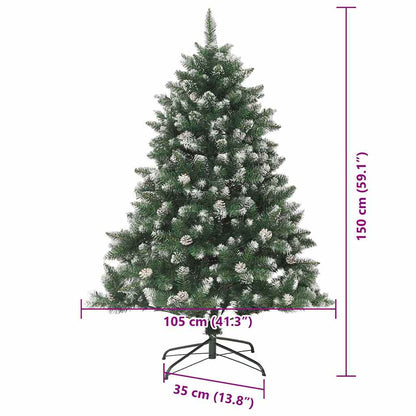 Künstlicher Weihnachtsbaum mit 150 LEDs mit Ständer Grün 150 cm