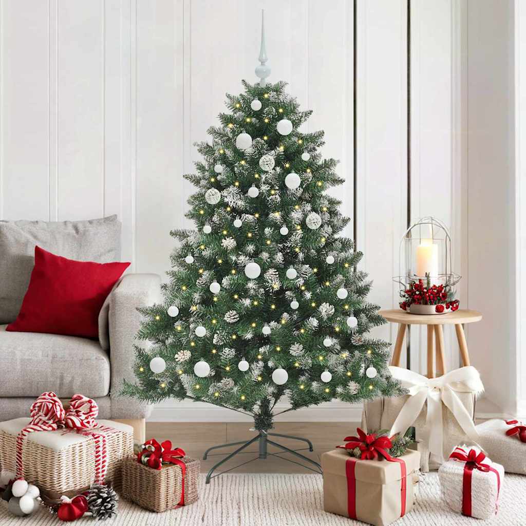 Künstlicher Weihnachtsbaum mit 150 LEDs mit Ständer Grün 150 cm