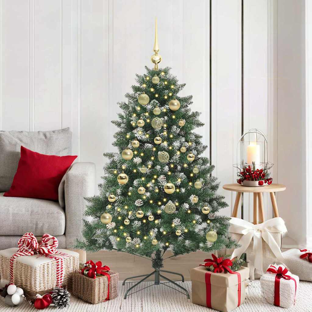 Künstlicher Weihnachtsbaum mit 150 LEDs mit Ständer Grün 150 cm