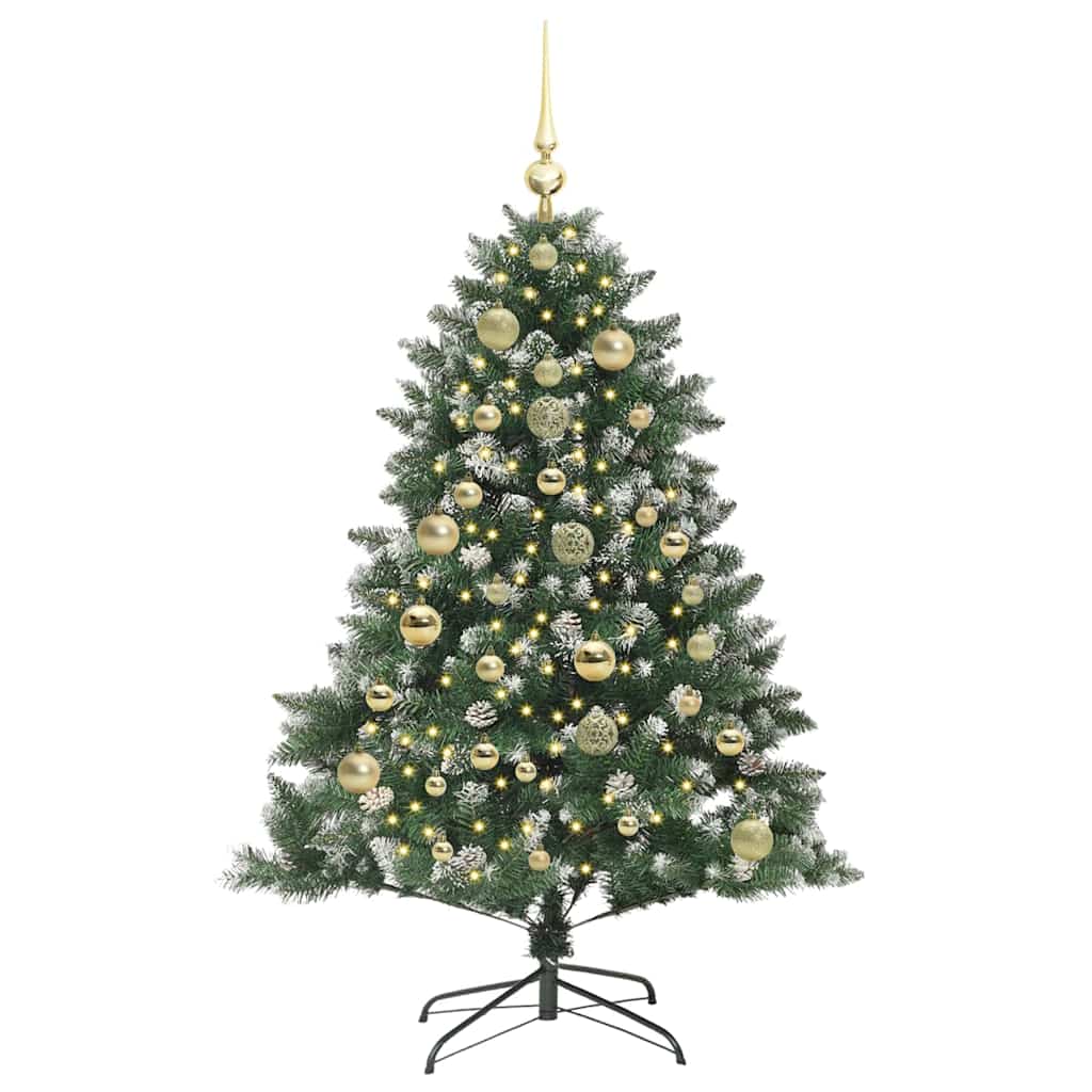 Künstlicher Weihnachtsbaum mit 150 LEDs mit Ständer Grün 150 cm
