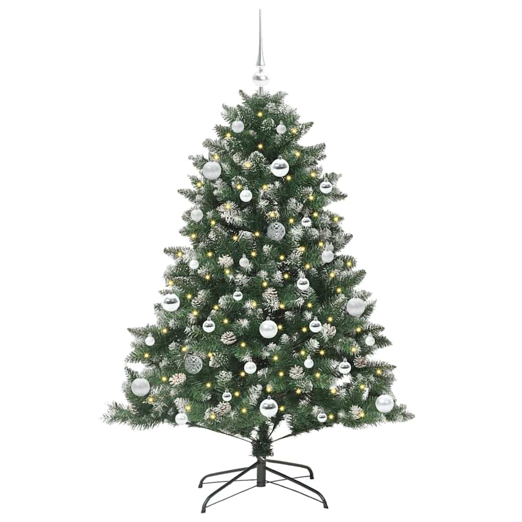 Künstlicher Weihnachtsbaum mit 150 LEDs mit Ständer Grün 150 cm