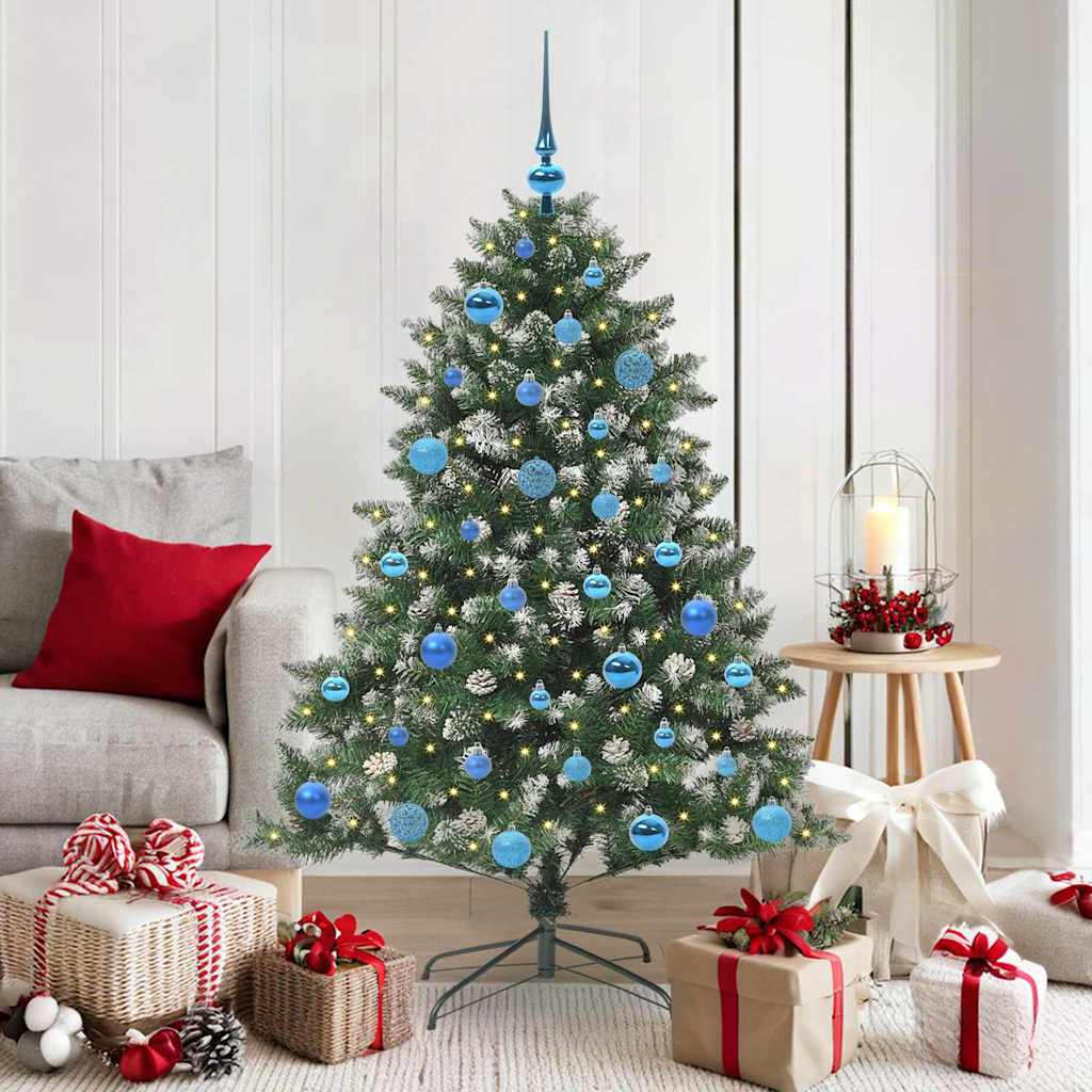 Künstlicher Weihnachtsbaum mit 150 LEDs mit Ständer Grün 150 cm