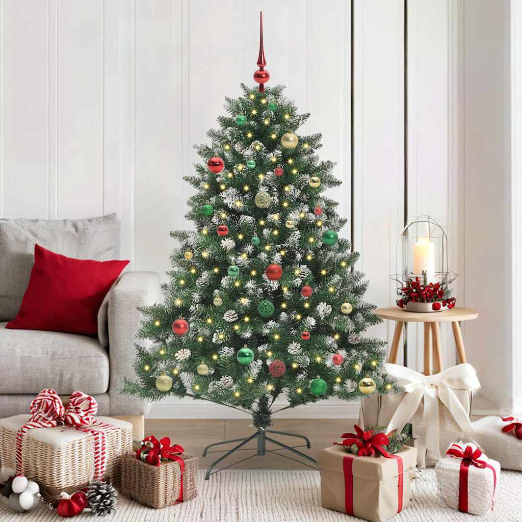 Künstlicher Weihnachtsbaum mit 150 LEDs mit Ständer Grün 150 cm