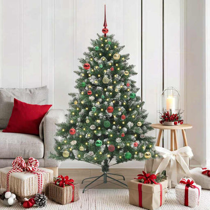 Künstlicher Weihnachtsbaum mit 150 LEDs mit Ständer Grün 150 cm