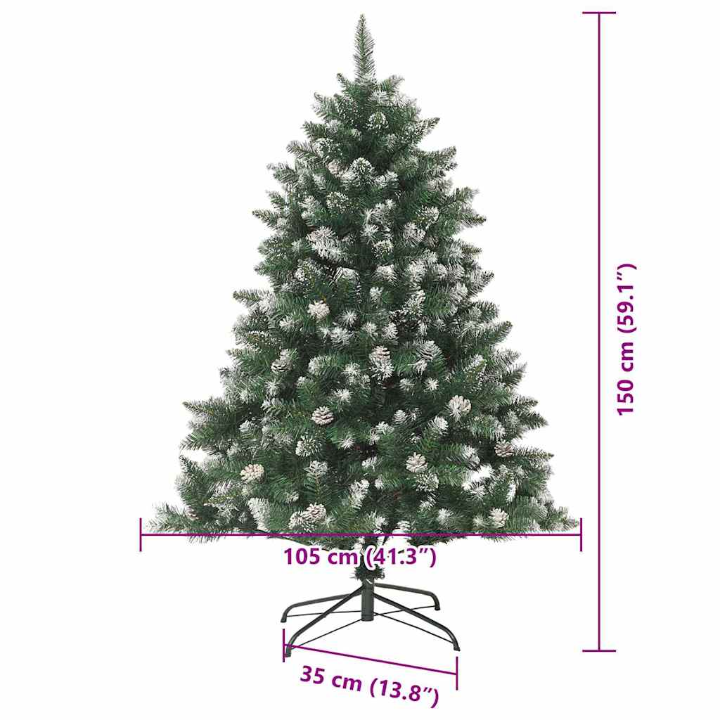 Künstlicher Weihnachtsbaum mit 150 LEDs mit Ständer Grün 150 cm