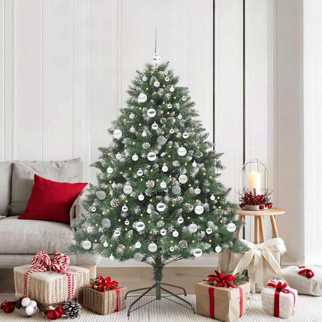 Künstlicher Weihnachtsbaum mit 300 LEDs mit Ständer Grün 180 cm