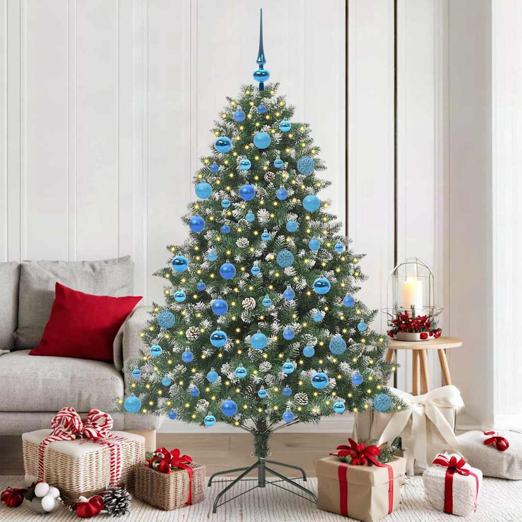 Künstlicher Weihnachtsbaum mit 300 LEDs mit Ständer Grün 180 cm