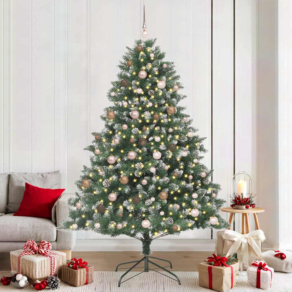 Künstlicher Weihnachtsbaum mit 300 LEDs mit Ständer Grün 210 cm