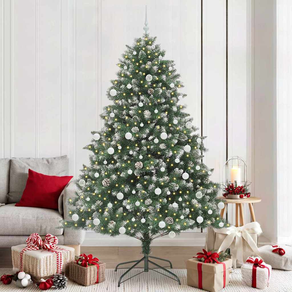 Künstlicher Weihnachtsbaum mit 300 LEDs mit Ständer Grün 210 cm