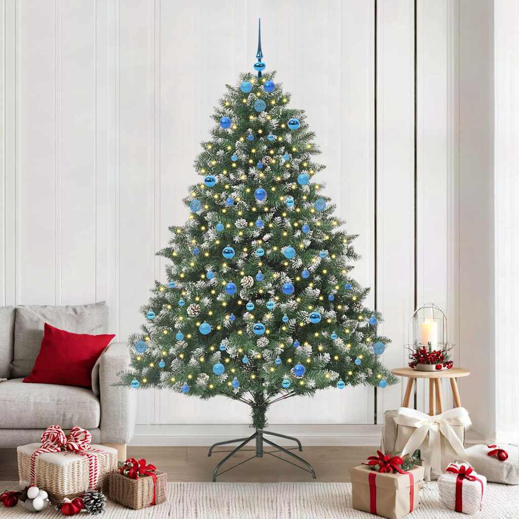 Künstlicher Weihnachtsbaum mit 300 LEDs mit Ständer Grün 210 cm