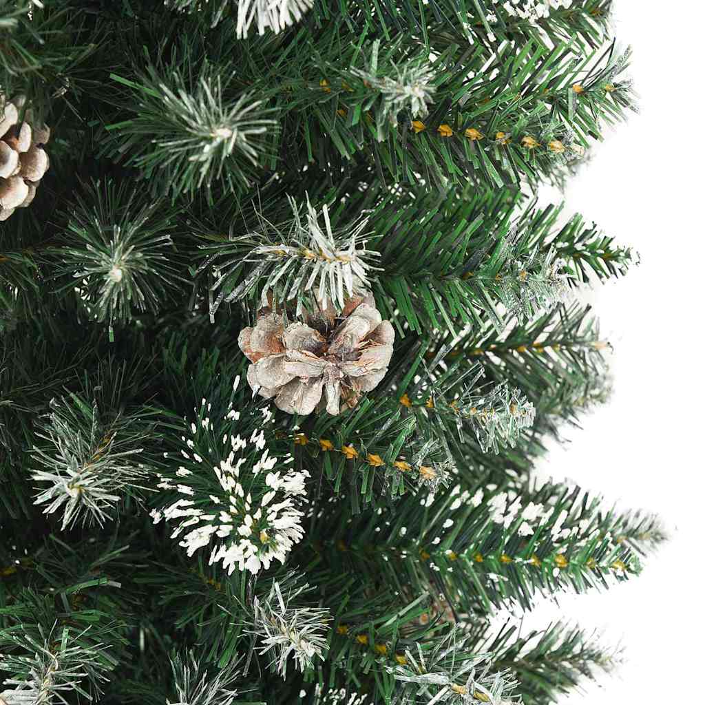 Künstlicher schlanker Weihnachtsbaum Grün und Weiß 120 cm