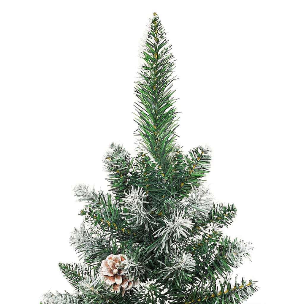 Künstlicher schlanker Weihnachtsbaum Grün und Weiß 120 cm