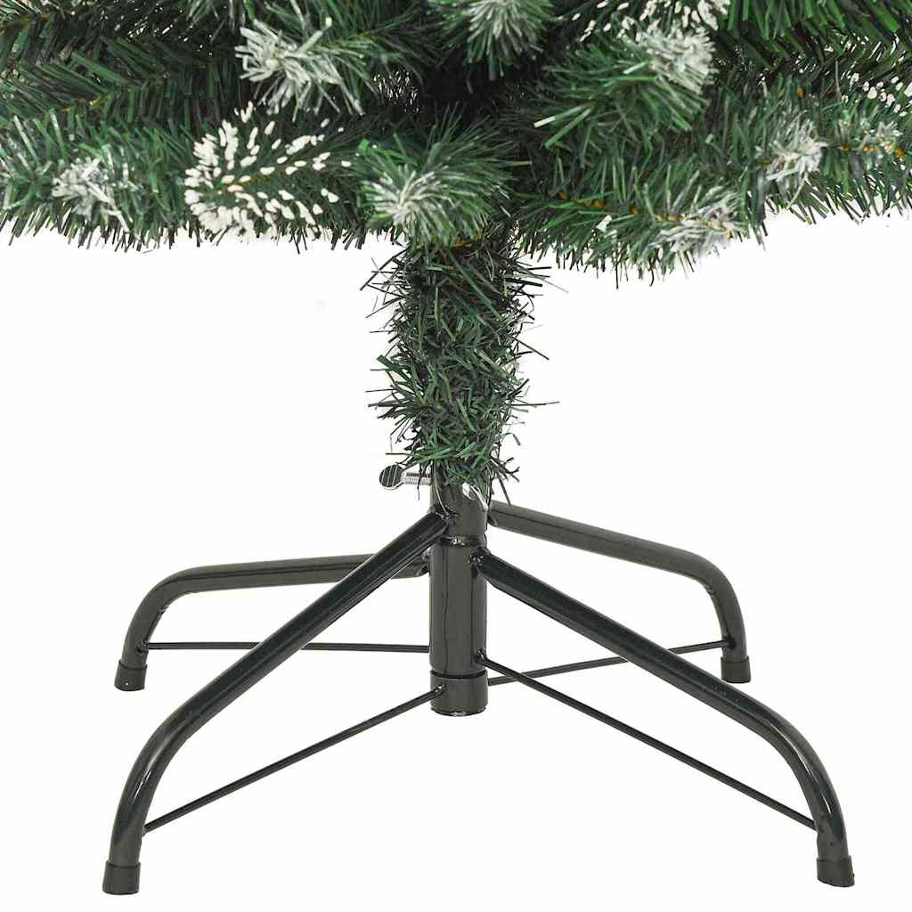 Künstlicher schlanker Weihnachtsbaum Grün und Weiß 120 cm