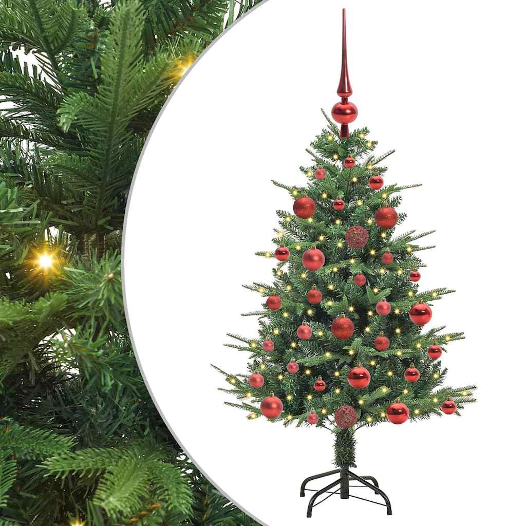 Künstlicher vorbeleuchteter Weihnachtsbaum mit Kugelset Grün