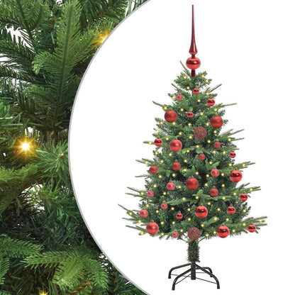 Künstlicher vorbeleuchteter Weihnachtsbaum mit Kugelset Grün