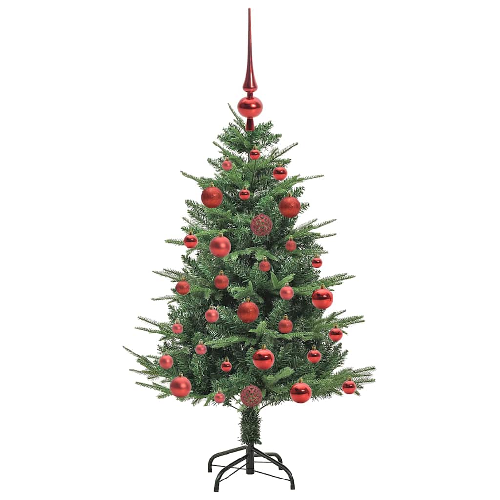 Künstlicher vorbeleuchteter Weihnachtsbaum mit Kugelset Grün