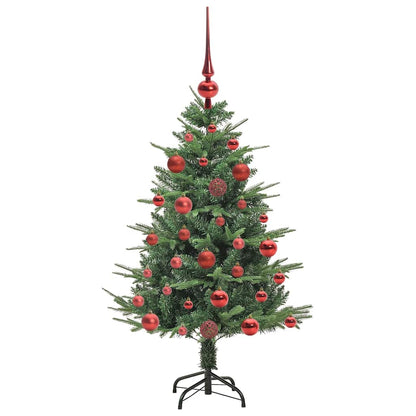 Künstlicher vorbeleuchteter Weihnachtsbaum mit Kugelset Grün