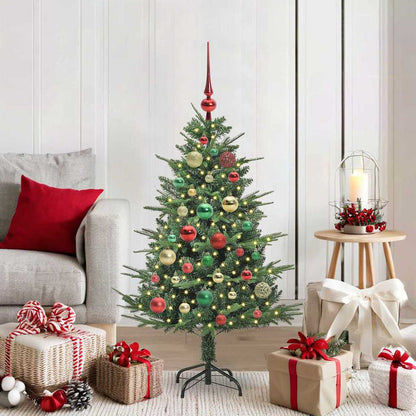 Künstlicher vorbeleuchteter Weihnachtsbaum mit Kugelset Grün