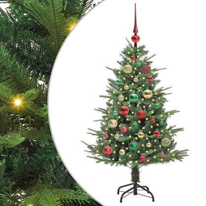 Künstlicher vorbeleuchteter Weihnachtsbaum mit Kugelset Grün